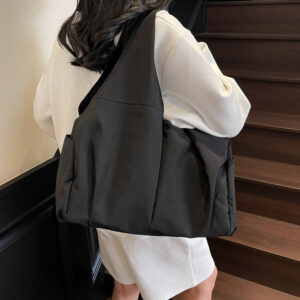 Japanese Style Artistic Fresh Simple Large Capacity Single Shoulder Cloth For Women Casual Handbag Multi-pocket Mommy