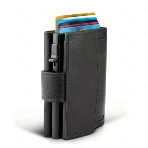 RFID Mini Mens Wallet Automatic Pop-up Card Holder With Coin Pocket 250701
