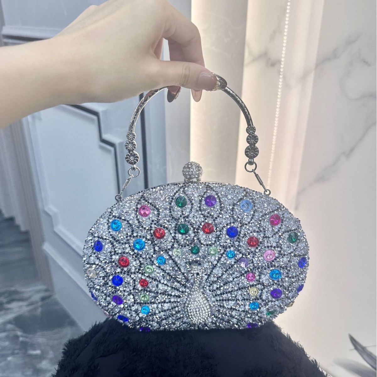 2026 New Diamond Set Handbag Wedding Shoulder Crossover Banquet Party Bag