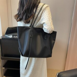 Women’s Casual Nylon Fabric Shoulder Bag Lightweight Simple Design Large Capacity Tote For Daily Use New Style