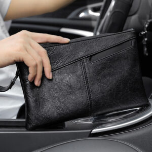 Wrist Men’s Envelope Large Capacity Soft Leather Clutch Mobile Phone Bag Wallet 2006