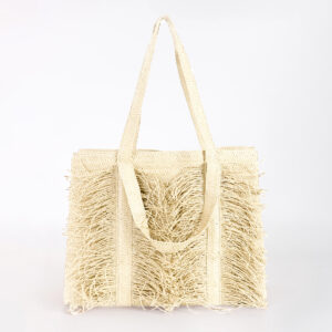 Raffia Tote With Fringe – Handwoven Straw Beach Bag For Women (2026 Summer Collection)