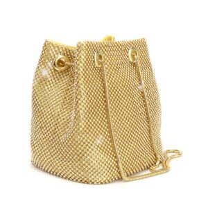 Non-Rust Handheld Bucket Evening Rhinestone Banquet Crossbody Bag