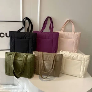 Same Style As Blogger New Cotton Material Tote Bag Women College Students Canvas Bags Nylon Handbag Street Dressing