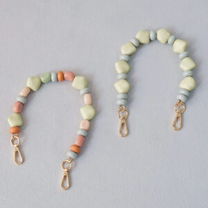 Fashionable Personality Beaded Handmade Color-Block Resin Bag Handheld Acrylic Bead Decorative Chain