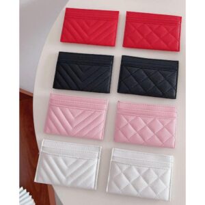 Holder For Women, Compact Quilted Chanel Style Caviar Clip, Coin Purse, Card Case, European And American Foreign Trade