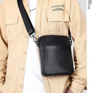 Head Layer Retro Leather Square Bag, Cowhide Vertical Versatile Small Shoulder Bag