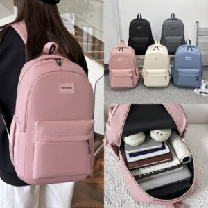 New College Students Junior High School Backpack Simple Large Capacity Korean Version Bag Fashion Commuter Schoolbag