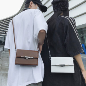 Light Luxury Unisex Crossbody – PU Leather Small Square Shoulder Bag For Women Men, Stylish Casual Commuter Backpack,
