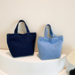 Denim Gift Simple Fashion Trend Large Capacity Literary Women’s Korean Style Trendy Commuter Canvas Bag