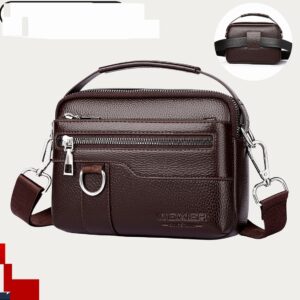 Men’s Crossbody Slim Minimalist PU Shoulder Bag For Business Travel – Waterproof & Durable