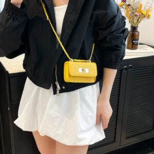 2026 New Women’s Shoulder Crossbody Summer Chain Textured Niche Commuter Exquisite Mini Small Square Bag