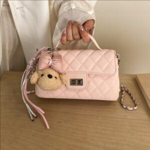 Fresh And Stylish Women’s 2026 New Fashion Quilted Shoulder Unique Chain Crossbody Bag, Textured Small Square Bag