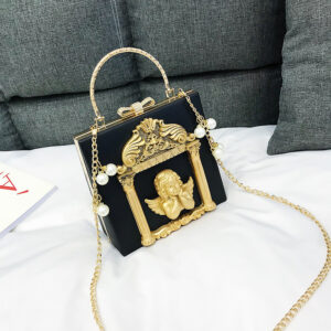 Handbag Small Women’s Baroque Angel Embossed Tote Chain Case Shoulder Bag