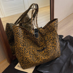 Capacity Leopard Print Fashion Shoulder For Women New Simple Personality Tote Large Shopping Versatile Travel Bag