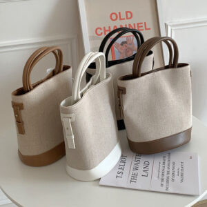 Large-capacity handbag women’s 2026 new single shoulder crossbody Korean style fashion simple casual canvas bucket bag