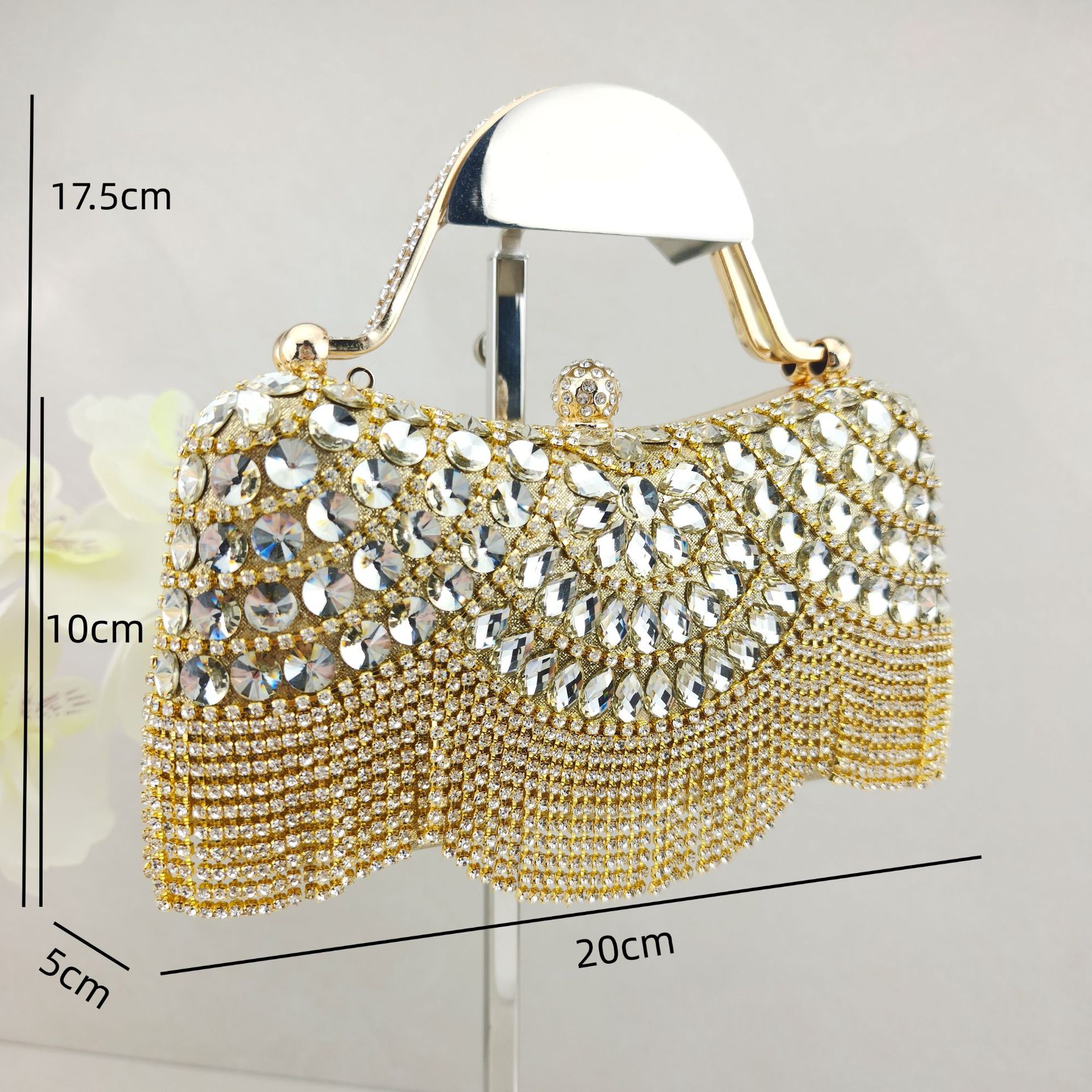 2026 Diamond Set Handbag, Tassel Bag, Wedding Banquet Single Shoulder Evening Dress Bag - Image 4