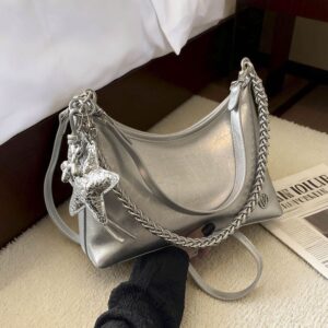 Unique Design Underarm For Women, 2026 Spring/summer New Korean Style Fashion Chain Shoulder Bag, Crossbody Dumpling Bag