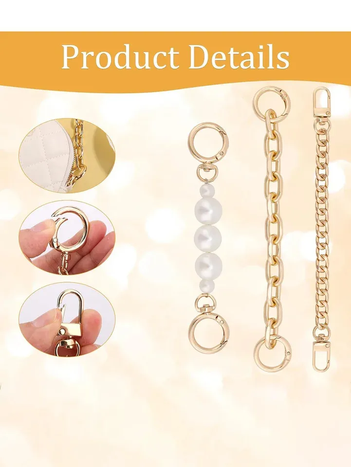 PCS 3 Styles Pearl Bead Charms Bag Fashion Extender Chain Purse Strap 250728 - Image 6