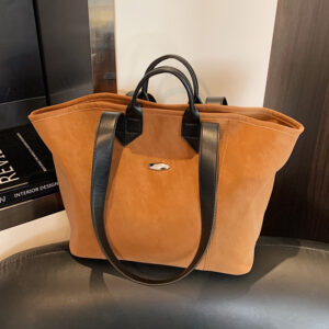 Large Capacity Simple Tote For Women 2026 New Casual Textured Commuter Student Class Shoulder Bag