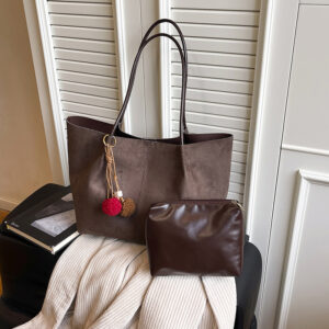 New Fall/Winter Suede Commuting Large-Capacity Tote For Women 2026 Casual Simple Versatile Single-Shoulder Mother-Child