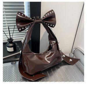 High-End Sweet Cool Hot Girl Single Shoulder For Women 2026 New Fashion Personality Rivet Internet Celebrity Bow