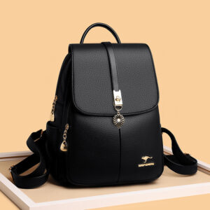 Fashion Travel Soft Leather Anti Theft Simple Large Capacity Backpack Women
