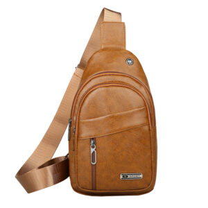 Crossbody Genuine Leather Korean Fashion Casual Chest Outdoor Portable Shoulder Sports Phone Men’s Waist Bag