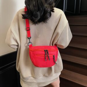 Summer Color-Block Saddle For Women 2026 New Stylish Canvas Shoulder Crossbody Versatile Chest Bag