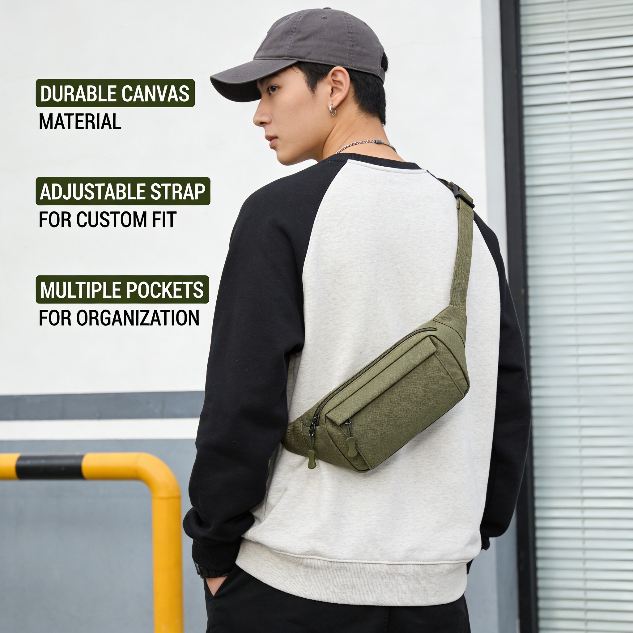 Lightweight Simple Nylon Fanny Pack Adjustable Waist Crossbody Belt Bag Men Women - Image 11