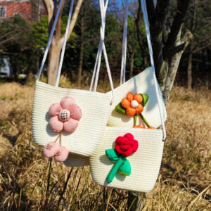 Little Girl Summer Woven Straw Cute Children’s Phone 2026 New Fashionable Girls’ Crossbody Bag