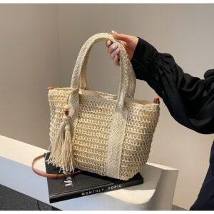 Summer Straw For Women 2026 New Versatile Large Capacity Commuter Tote Fashionable Stylish Woven Women’s Bag