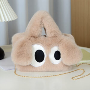 Trendy New Plush Big-Eyed Puppy Furry For Women High-Quality Versatile Handbag Cute Girl Crossbody Bag