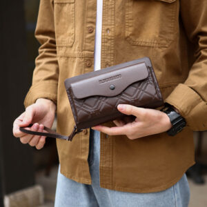 Men’s Premium PU Leather Quilted Cardholder Wallet – Slim & Stylish For Everyday Essentials High End Wallet, Card