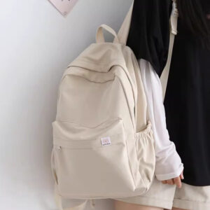 Sweet Soft Sister Solid Color Large Capacity Student Schoolbag New Male And Female College Students Ins Backpack Simple
