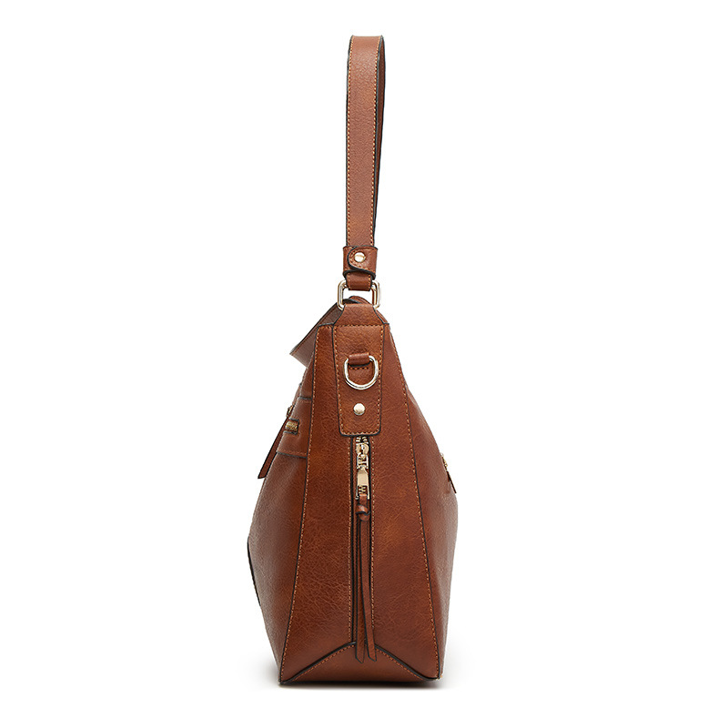PU 2026 New Fashion Middle-aged Shoulder Large Capacity Soft Leather Retro Women's Hand Bag - Image 3