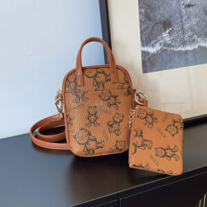 Women’s Small Square Handbag North China Cute Cartoon Design Shoulder Crossbody Bag New Style