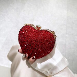 2026 New Heart-Shaped Rhinestone Crossbody For Women Mini Acrylic Evening Elegant Single Shoulder Handbag Makeup Bag