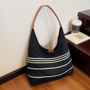 Fashionable And Versatile Shoulder Lightweight Large Capacity Crossbody Bag With Stripe Design, Perfect For Daily