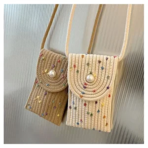 Woven Crossbody Versatile Mini Vertical Bags Shoulder Strap Wallet Cell Phone 250210