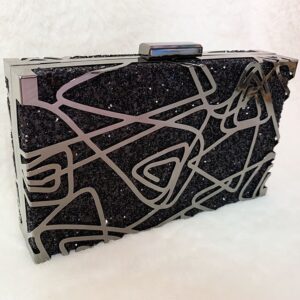 Geometric Rose Metal Evening Dress Versatile Sparkling Crossbody Single Compartment Handbag For Women