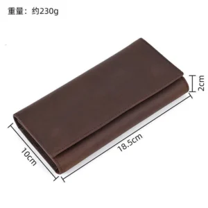 Crazy Horse Chain Long Men Genuine Leather Anti-theft Multi-card Slots Cowhide Chian Wallet