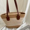 Leather Handle Striped White