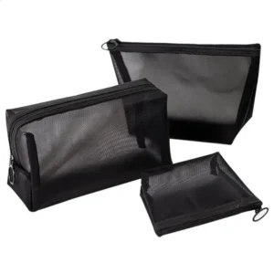1PC Women Men Necessary Cosmetic Bag Transparent Travel Organizer Fashion Small Large Black Toiletry Bags Makeup Pouch