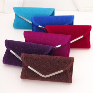 Light Elegant Makeup Evening Shiny Metal Chain Bag Women’s Sparkling Party Clutch