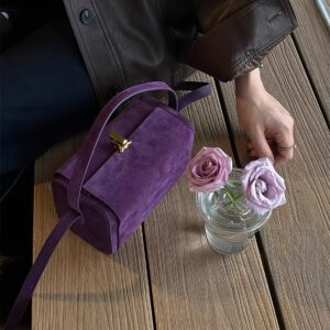 High Quality High-end Hand-held Box Bag, Women’s Versatile Cross Shoulder French Niche Retro Frosted Crossbody Bag