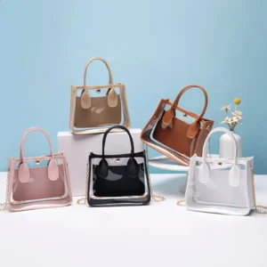 Internet Celebrity Transparent Jelly Handbag Trendy Small Fresh And Fashionable Versatile Chain Crossbody Bag 241226