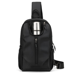 High-End Men’s Chest For Commuting And Travel, Large Capacity Shoulder With Water Bottle Holder, Crossbody