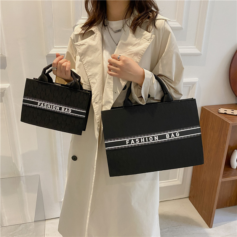 Women's Minimalist Handbag Autumn Canvas Letter Stylish Retro Fashion Casual Personalized Bag - Image 3
