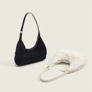 2026 New Fashionable Single-Shoulder Dumpling Sweet Underarm Cream Puff Bag, Girl’s Cloud Pleated Bag
